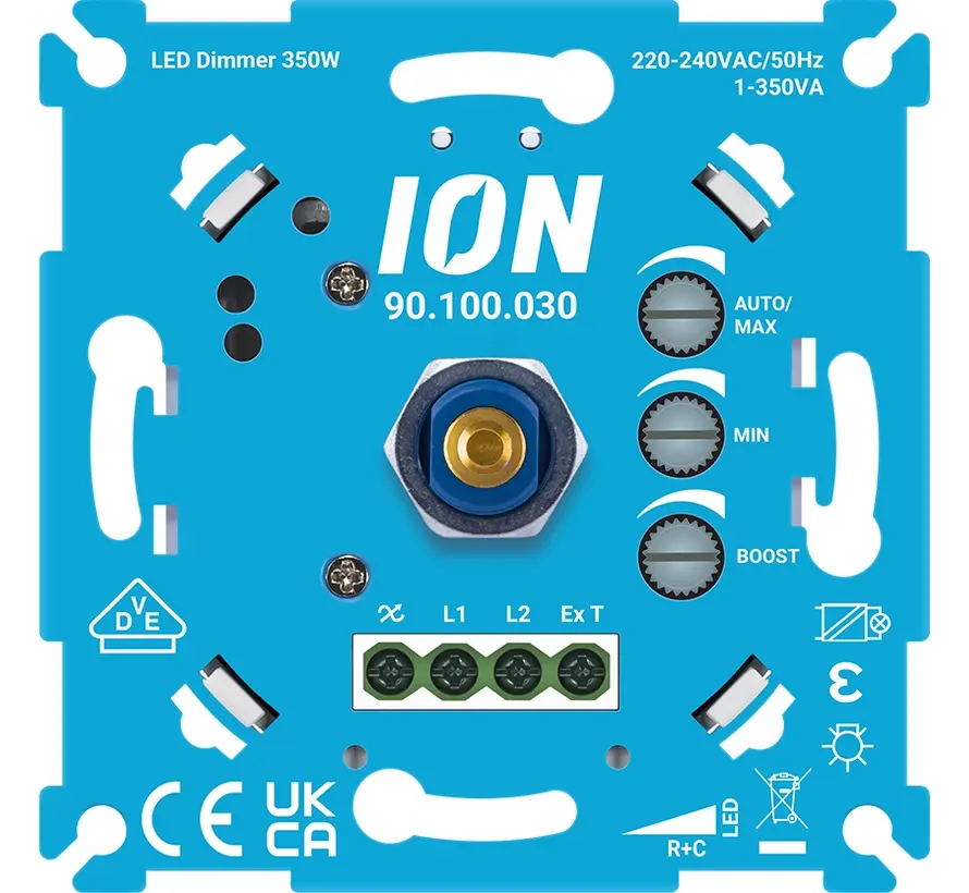 Universeller LED-Dimmer 0,3-350 Watt RC mit Boostfunktion (90.100.030)