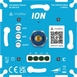 ION Universeller Matter-LED-Dimmer 0,3-200 W RC mit Boostfunktion (90.500.070)