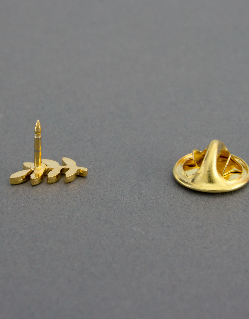 Masonic Acacia Leaf Pin Badge Gilt plated Kenning and Son