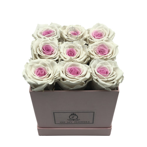 Long Life White&Pink Square Box