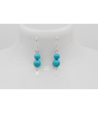 Boucles d'oreilles pierre Magnesite Turquoise