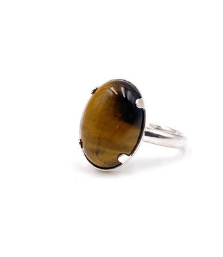 Bague OEIL DE TIGRE 18x13mm