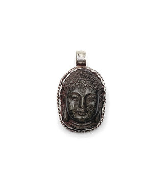 Pendentif Sculpté Bouddha Obsidienne dorée