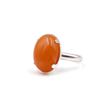 Bague PIERRE DE LUNE orangée18x13mm