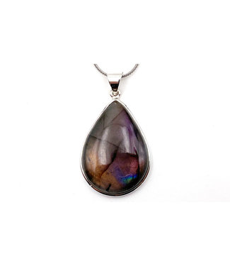 Pendentif Labradorite Goutte violet Long