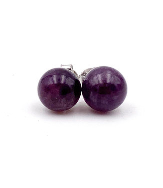 Boucles d'oreilles boules Améthyste 8mm