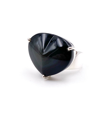 Bague Coeur Obsidienne Oeil Celeste