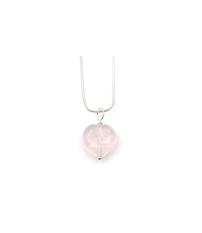 Pendentif coeur en quartz rose