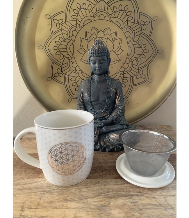 Mug/tasse à thé avec infuseur - fleur de vie - Luma Creation