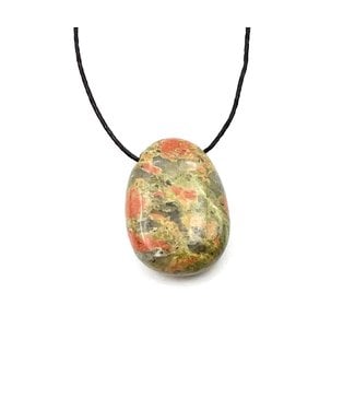 Pendentif pierre percée Unakite