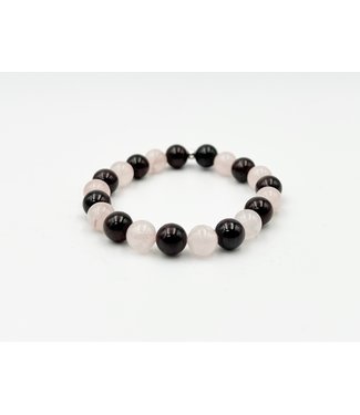 Bracelet quartz rose et grenat