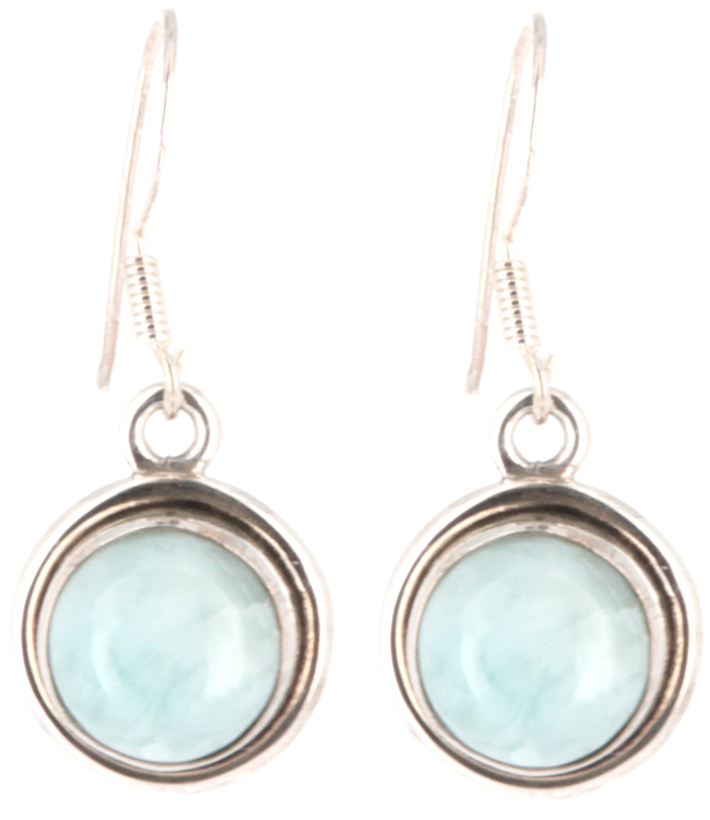 Boules d'oreilles Larimar pendantes