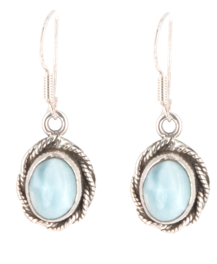 Boucles d'oreilles larimar ☆ bijou pierre naturelle ☆ DeepStones