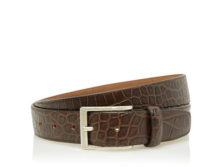 Accessoires Ledergürtel Kroko für Herren | mocca