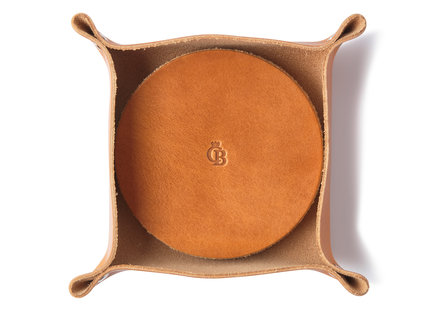 Gaucho Coaster set 6 pieces in tray | cognac