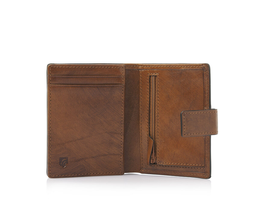 Porte-cartes En Cuir PU Compact - Jusqu'à 22 Emplacements (20 Transparents + 2 à Miroir) - Pour Hommes Et Femmes - Taille Environ 11 X 8,5 Cm - Couleur Marron