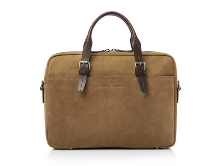 Veneto Nubuck Laptop Bag 15.6" RFID | taupe