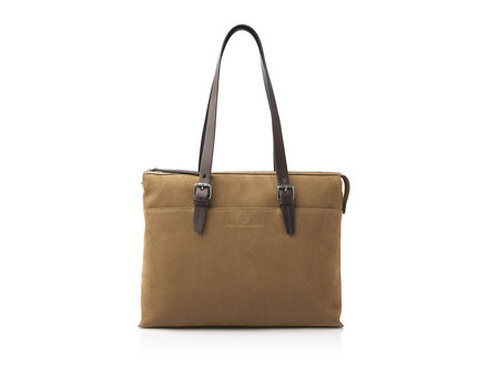 Veneto Nubuck Schoudertas 15,6" RFID | taupe