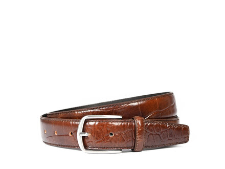Accessoires Herenriem Croco | cognac