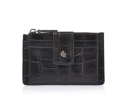 Croco Mini wallet 7 pasjes RFID | zwart