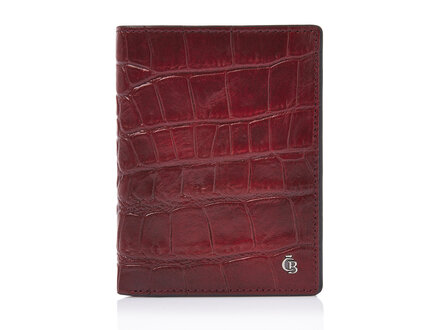 Croco 9 Card Tri Fold Wallet RFID | red