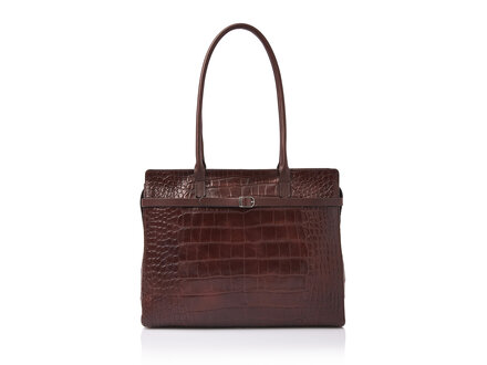 Croco Tess Sac Ordinateur 15,6" RFID | mocca