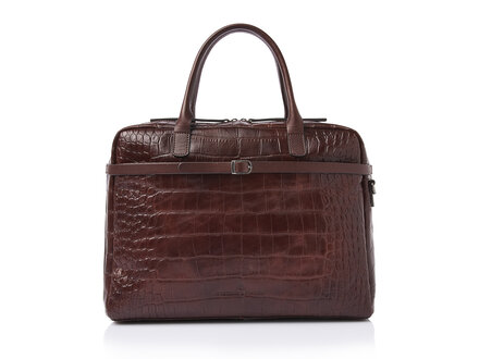 Croco Lisa Laptop Bag 15,6" RFID | mocca