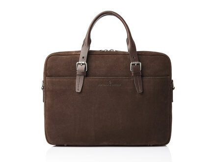 Veneto Nubuck Laptoptasche 15,6" RFID | mocca