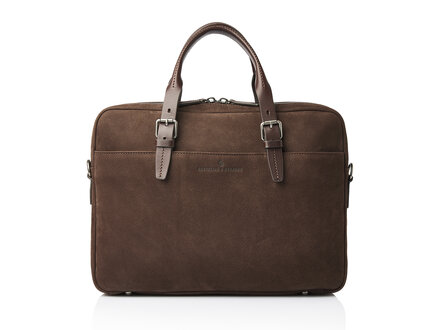 Veneto Nubuck Laptop Bag 15.6" RFID | mocca