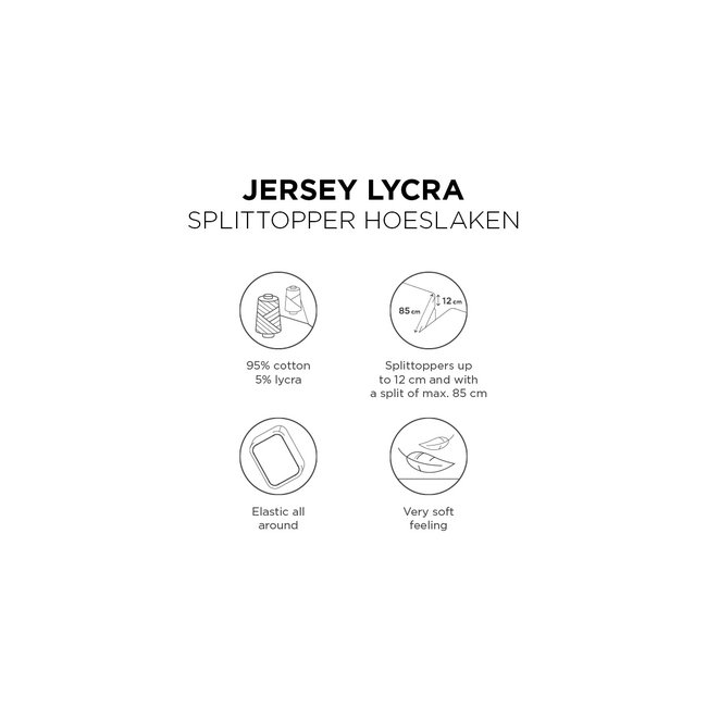 Beddinghouse Beddinghouse Premium Jersey Lycra Splittopper Hoeslaken - Licht Blauw