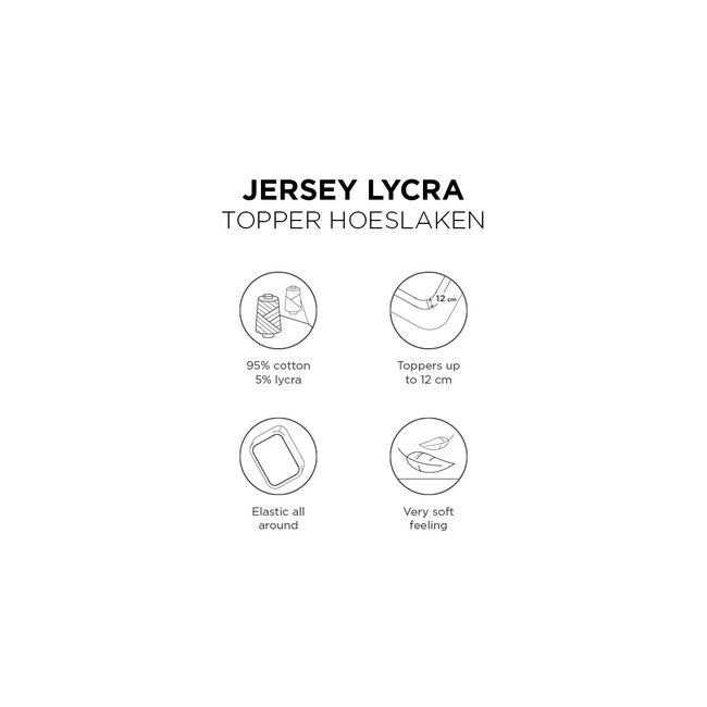 Beddinghouse Beddinghouse Premium Jersey Lycra Topper Hoelaken - Licht Grijs