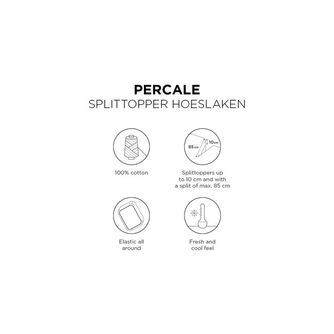Beddinghouse Splittopper percale katoen Beddinghouse - Wit