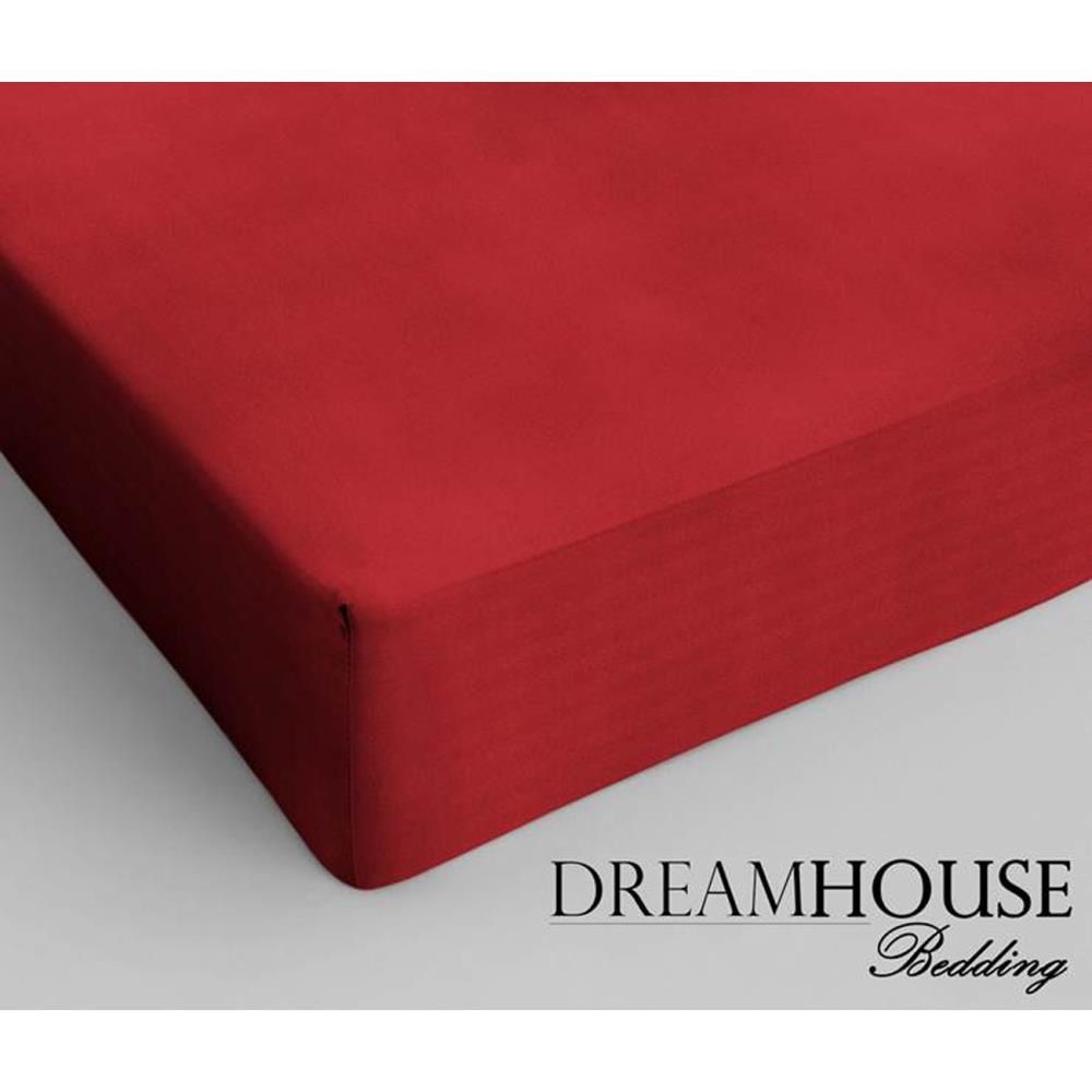 Dreamhouse Katoenen Hoeslaken - 70x200 cm - Rood - Eenpersoons