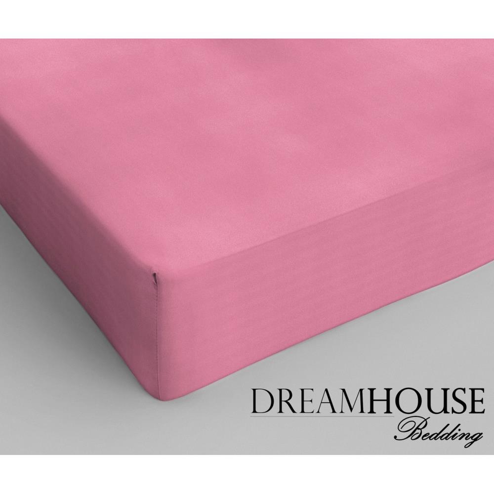 Dreamhouse Katoenen Hoeslaken - 70x200 cm - Roze - Eenpersoons