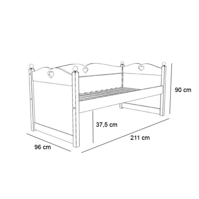 Lilli Furniture Bedbank Emma met 3 mega grote lades wit