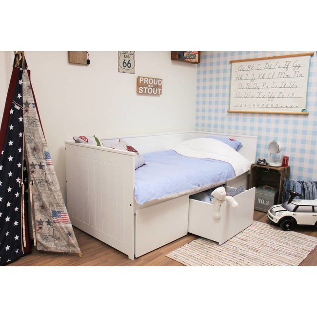 Lilli Furniture Bedbank Nanne met 3 SUPER grote lades