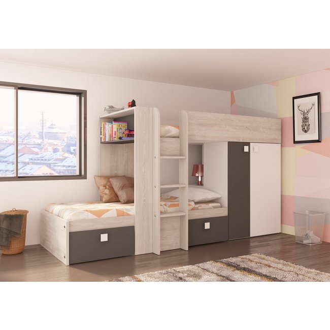 Trasman Stapelbed Maxim Antraciet