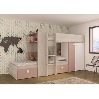 Trasman Stapelbed Maxim Antiek Roze- 90x200 cm
