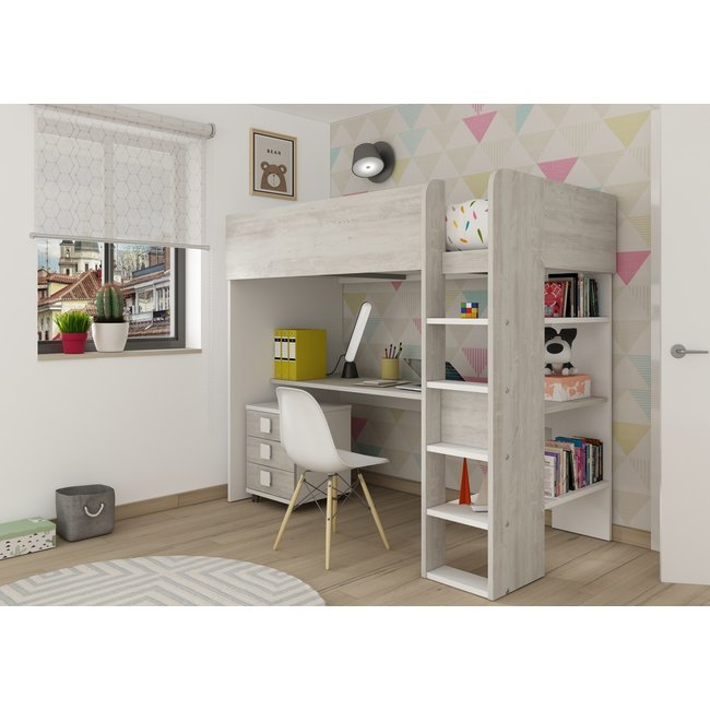 Trasman Jules Hoogslaper Basic - Wit & Grijs eiken