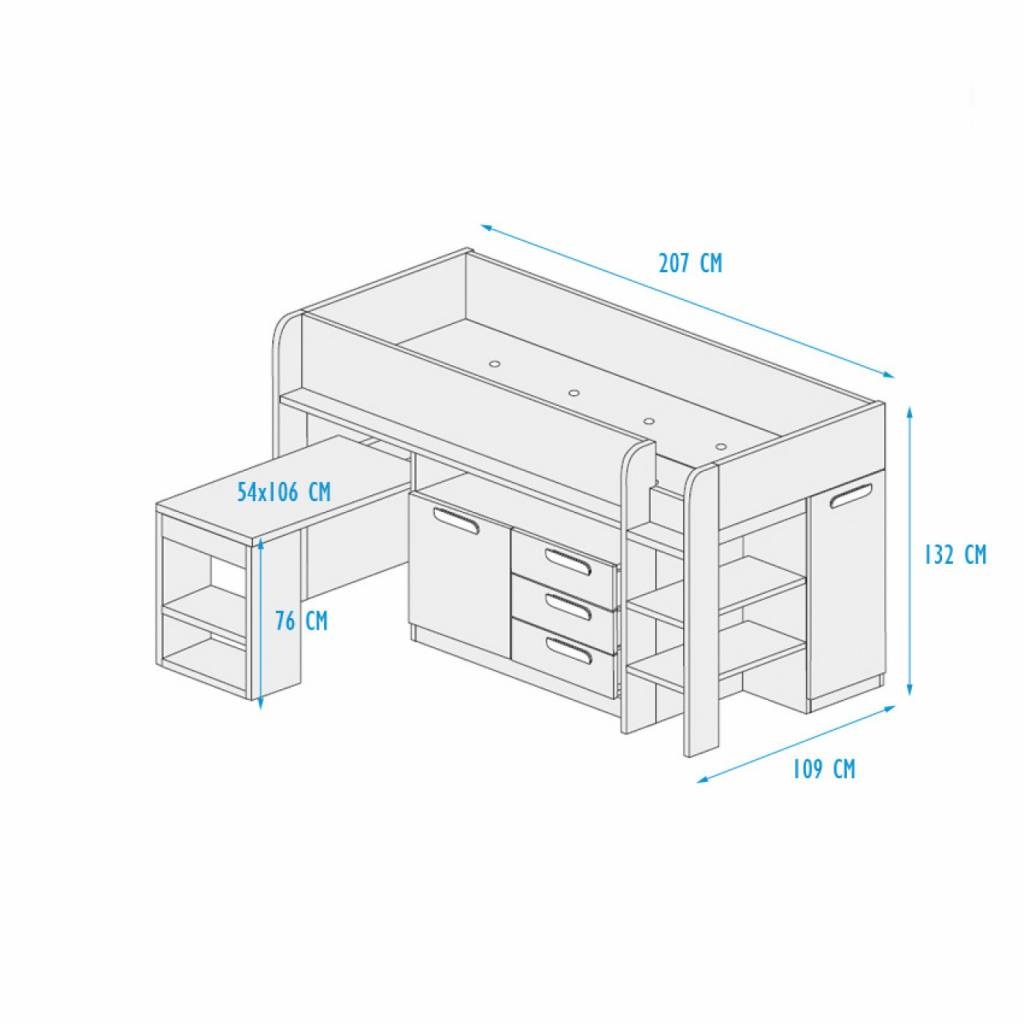 Trasman - Halfhoogslaper Beau - 90x200 - Wit