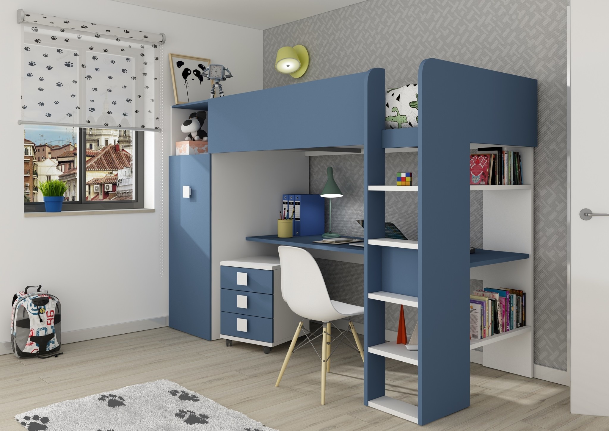 Jules Hoogslaper met kast - Blauw