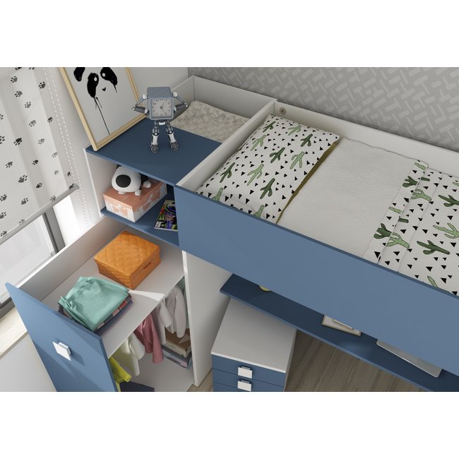 Trasman Jules Hoogslaper met kast - Blauw