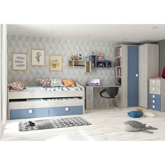 Trasman Kajuitbed Jules blauw - 90x200