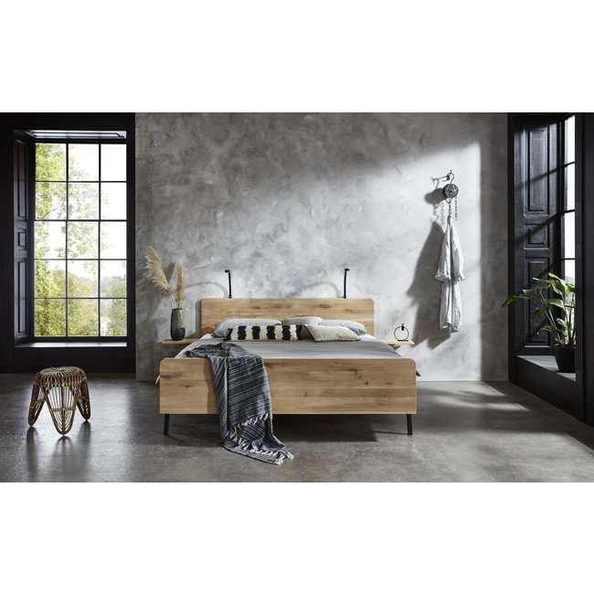 Key West Industrieel design bed Lotus -  Massief eiken