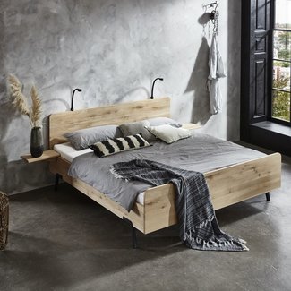 Key West Industrieel design bed Lotus -  Massief eiken