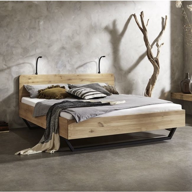 Industrieel design bed Mine - Massief eiken