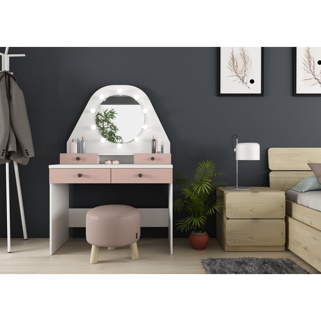 Trasman Kaptafel Vanity Star - Make-up tafel - Roze/wit