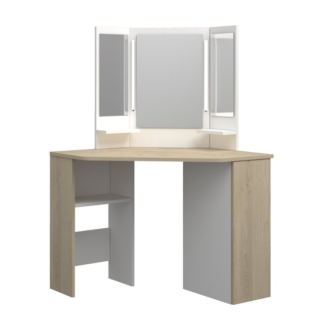Trasman Kaptafel Vanity Chic - Make-up tafel - Eiken/wit