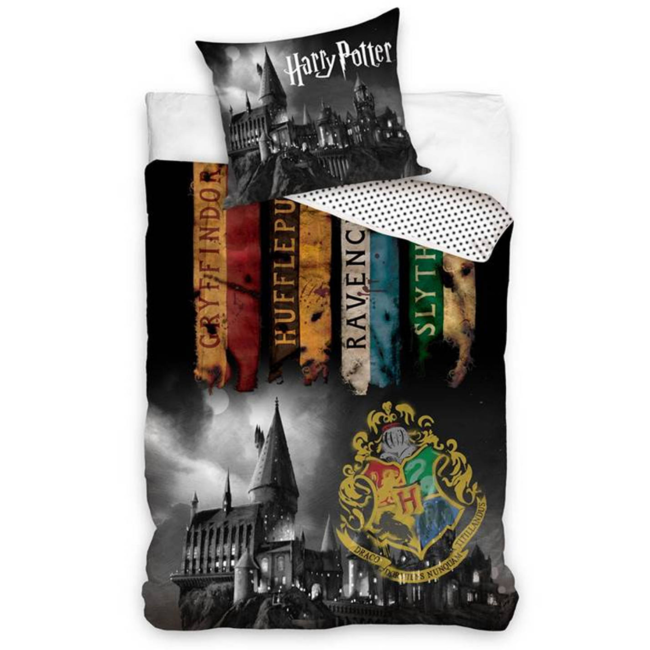 Harry Potter Dekbedovertrek, Zweinstein - 140 x 200 + 60 x 70 cm - Katoen