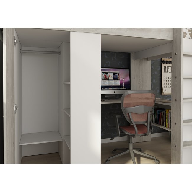 Trasman Hoogslaper Studio Grijs eiken/wit